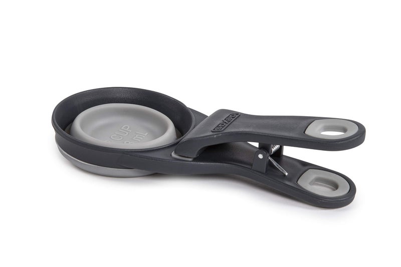 Dexas Pets Collapsible KlipScoop Collapsible Dry Dog Food Scoop and Dog Food Bag Clip, 1/2 Cup Capacity, Light Gray (PW650432429) - Image 2